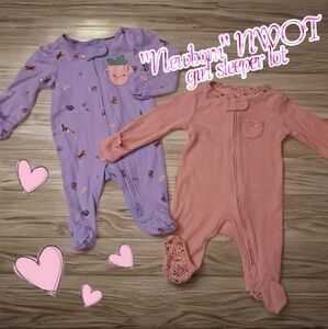 "Newborn" NWOT baby girl sleeper bundle 👶🌸